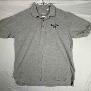 AS Sports Notre Dame Fighting Irish Polo Shirt Mens XL Gray Embroidered Logo